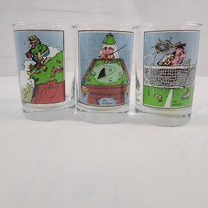 Arby’s Drinking Glass Collection FIRST FLAKE LUCK OUT POOL SHARK - 3 Piece Set
